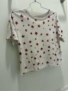 Off White Star-Print Tee with Red Stars